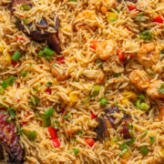 Aromatic coconut shrimp rice with a hint of tropical paradise