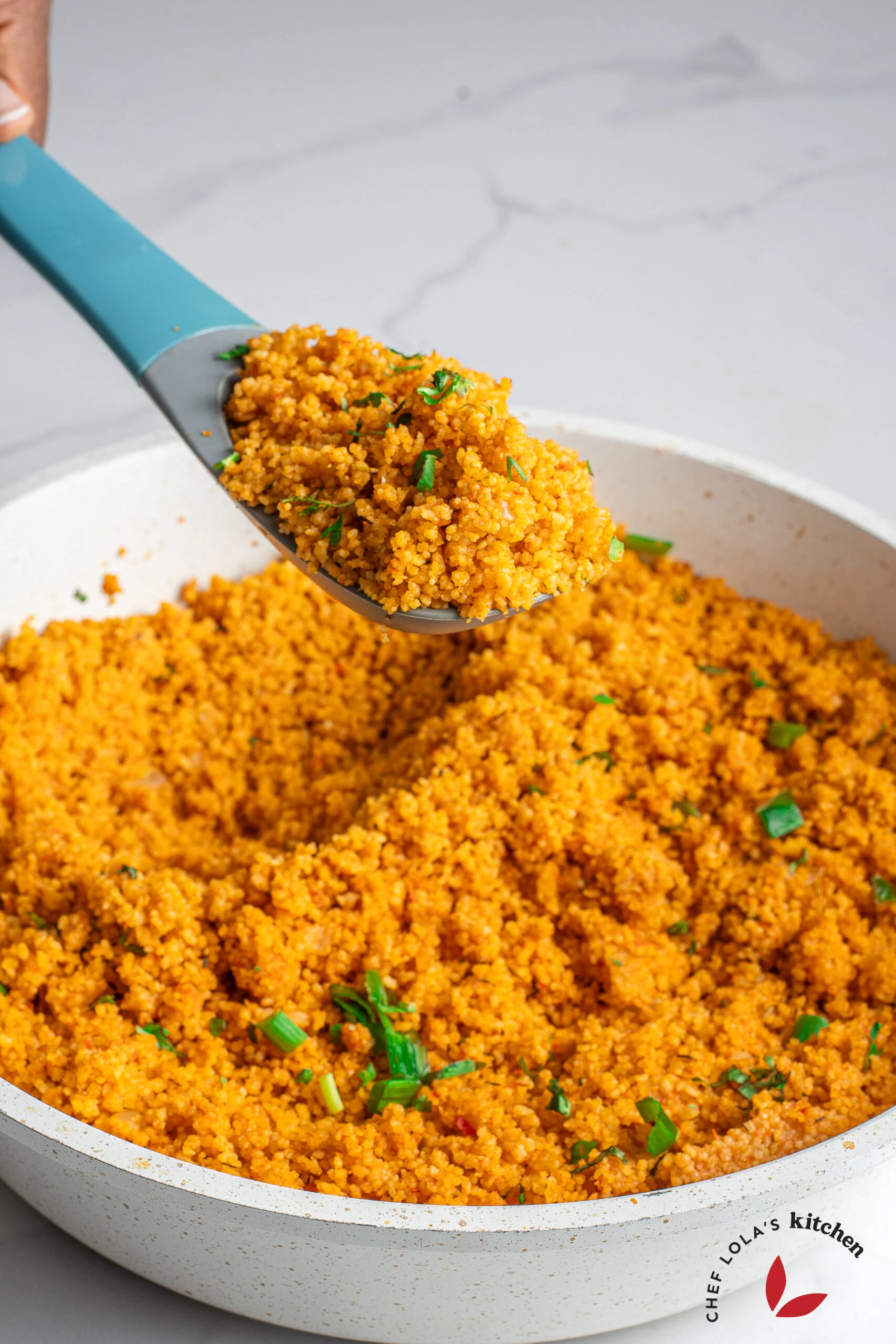 Jollof couscous recipe with a blend of aromatic spices