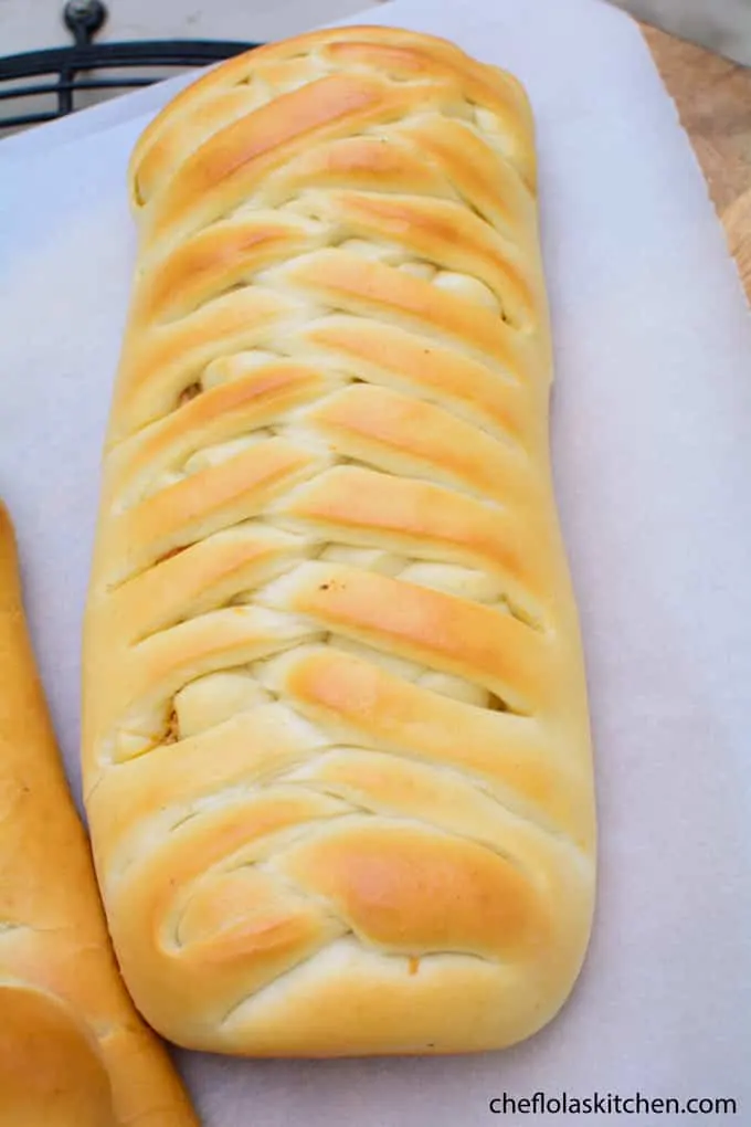 Braided bread Stuffed with savory chicken filling.