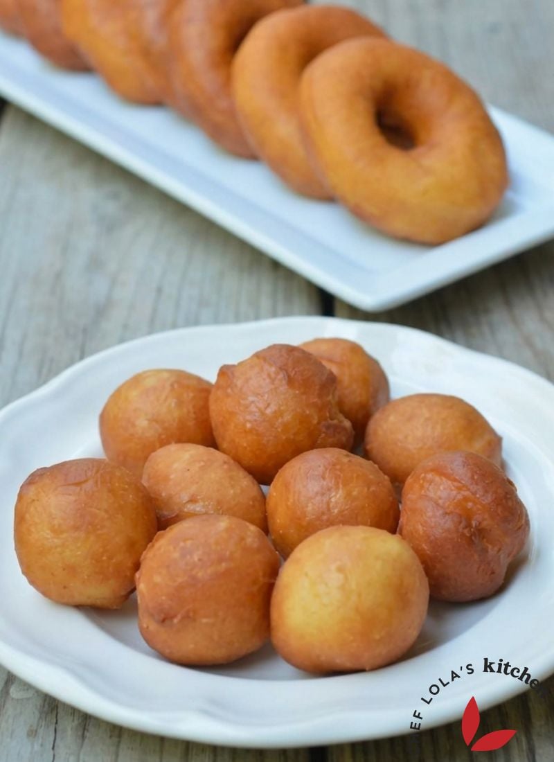 Light and fluffy yeast-raised donuts cooling after frying
