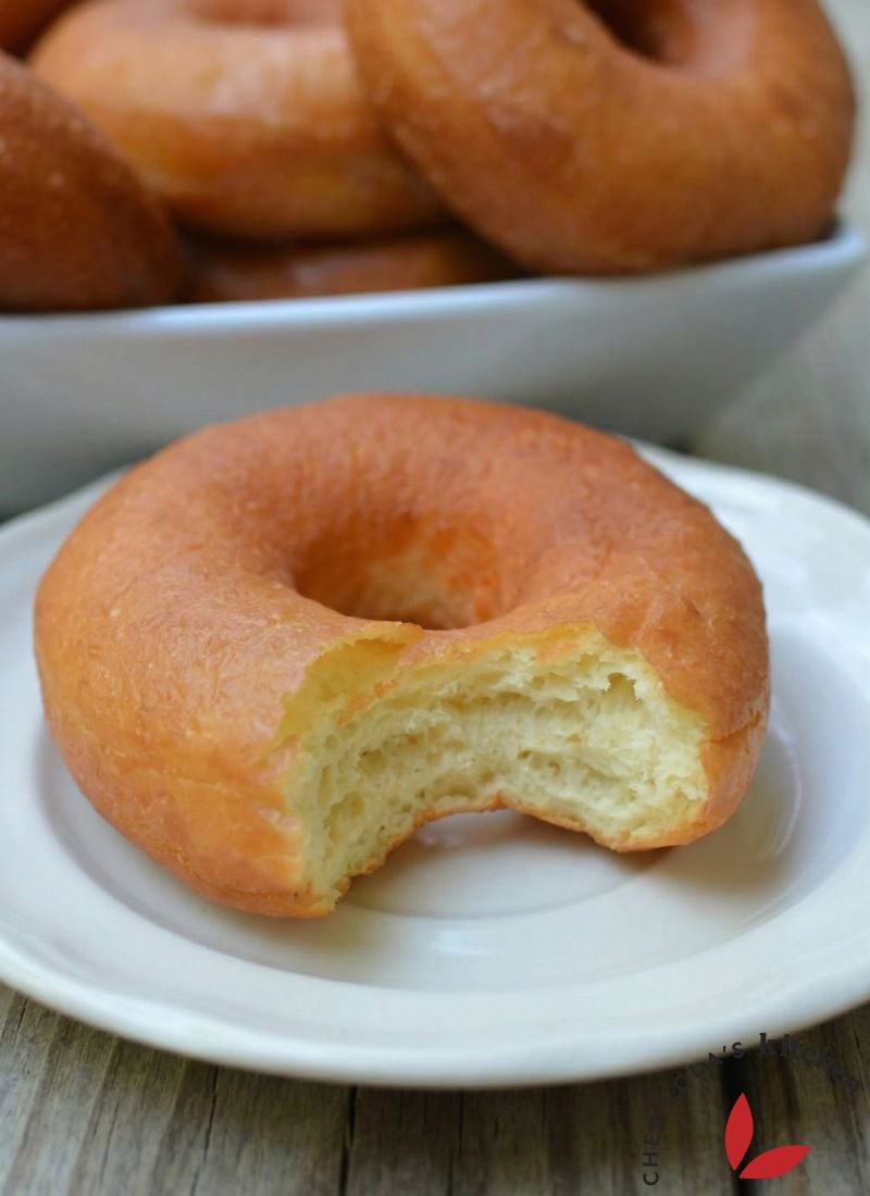 Freshly fried yeast donuts, light and fluffy with a smooth glaze