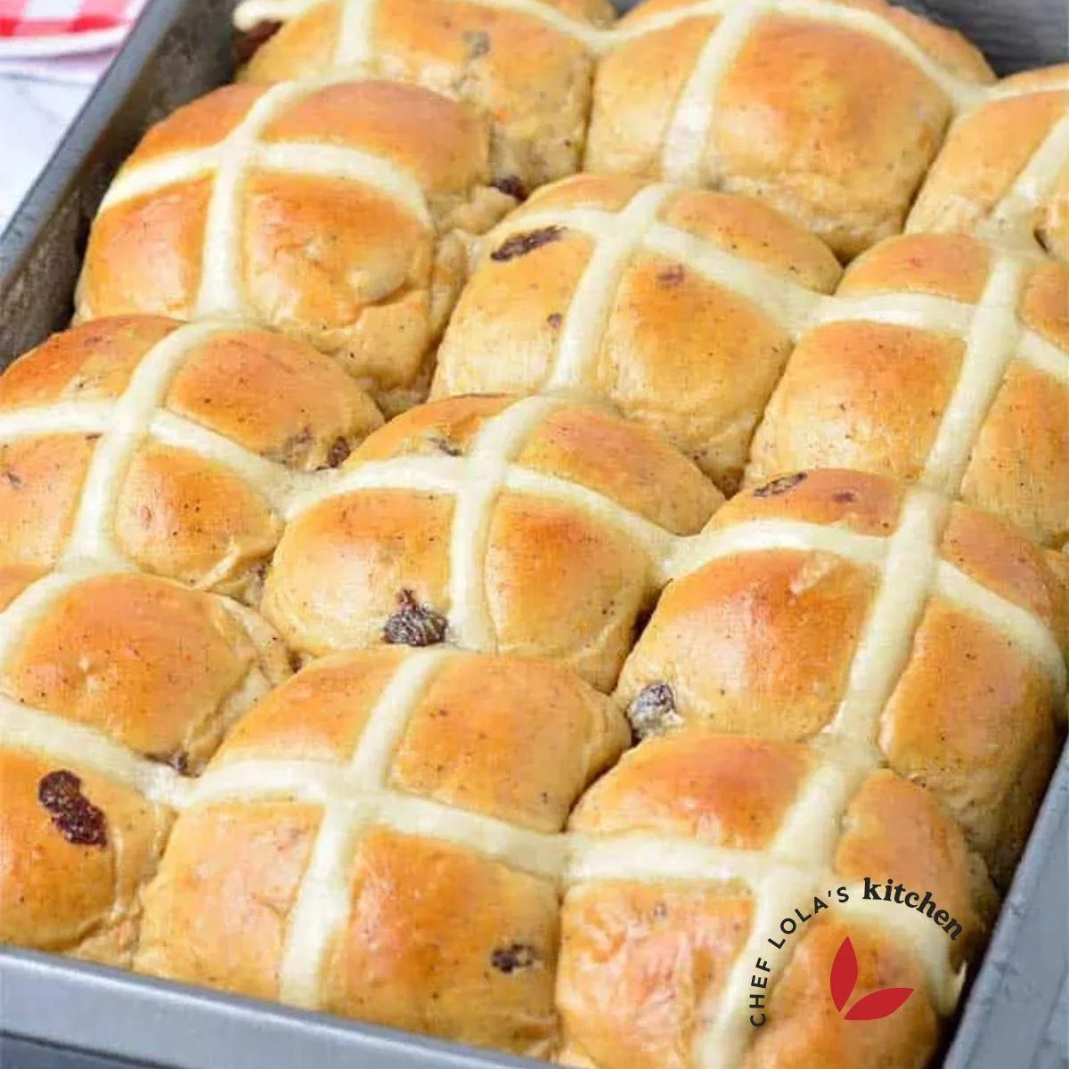 Freshly baked Hot cross buns