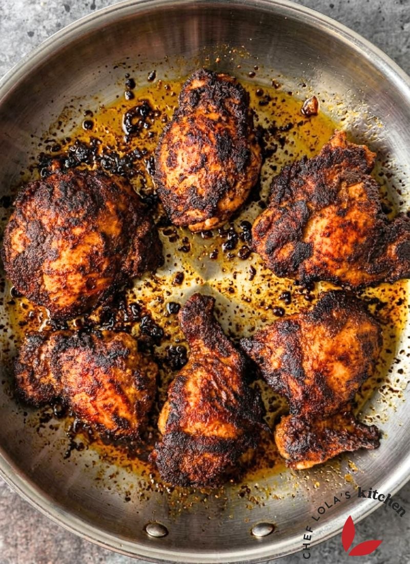 Homemade Middle Eastern chicken shawarma seasoned with aromatic spices and roasted until golden