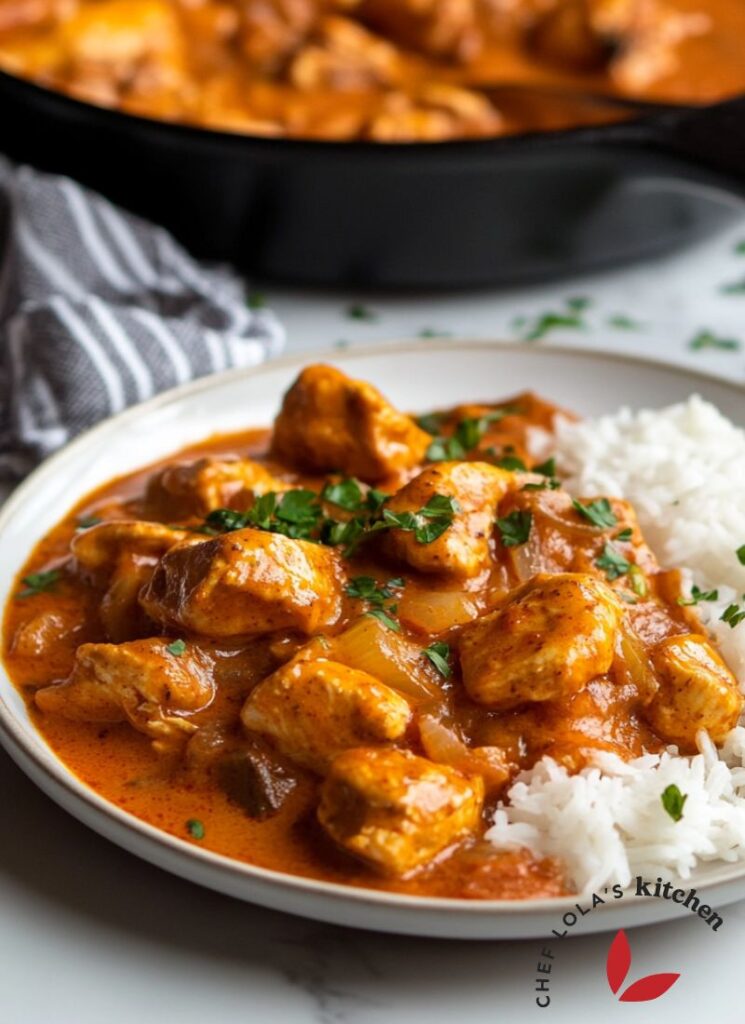 Traditional chicken paprikash recipe with tender chicken and savory sauce.