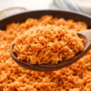 Traditional Mexican rice dish ready to serve