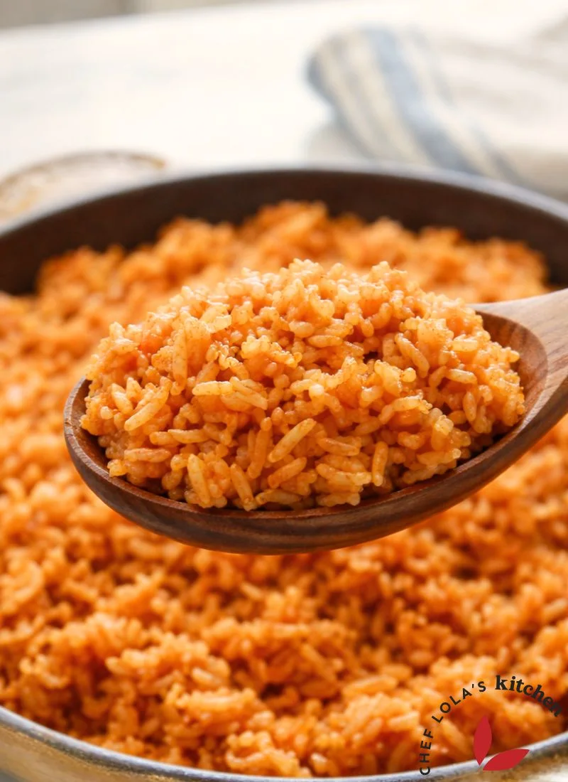 Traditional Mexican rice dish ready to serve