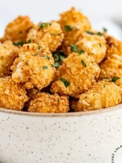 Golden-brown popcorn chicken with a crispy exterior and tender interior