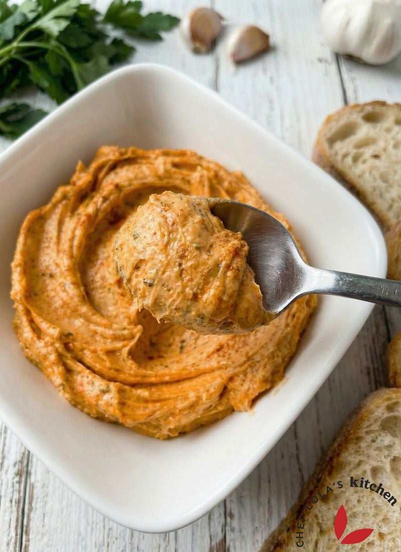Cajun butter mixture with paprika, garlic, and herbs