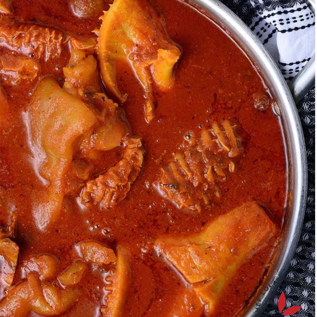 Freshly cooked Nigerian beef stew