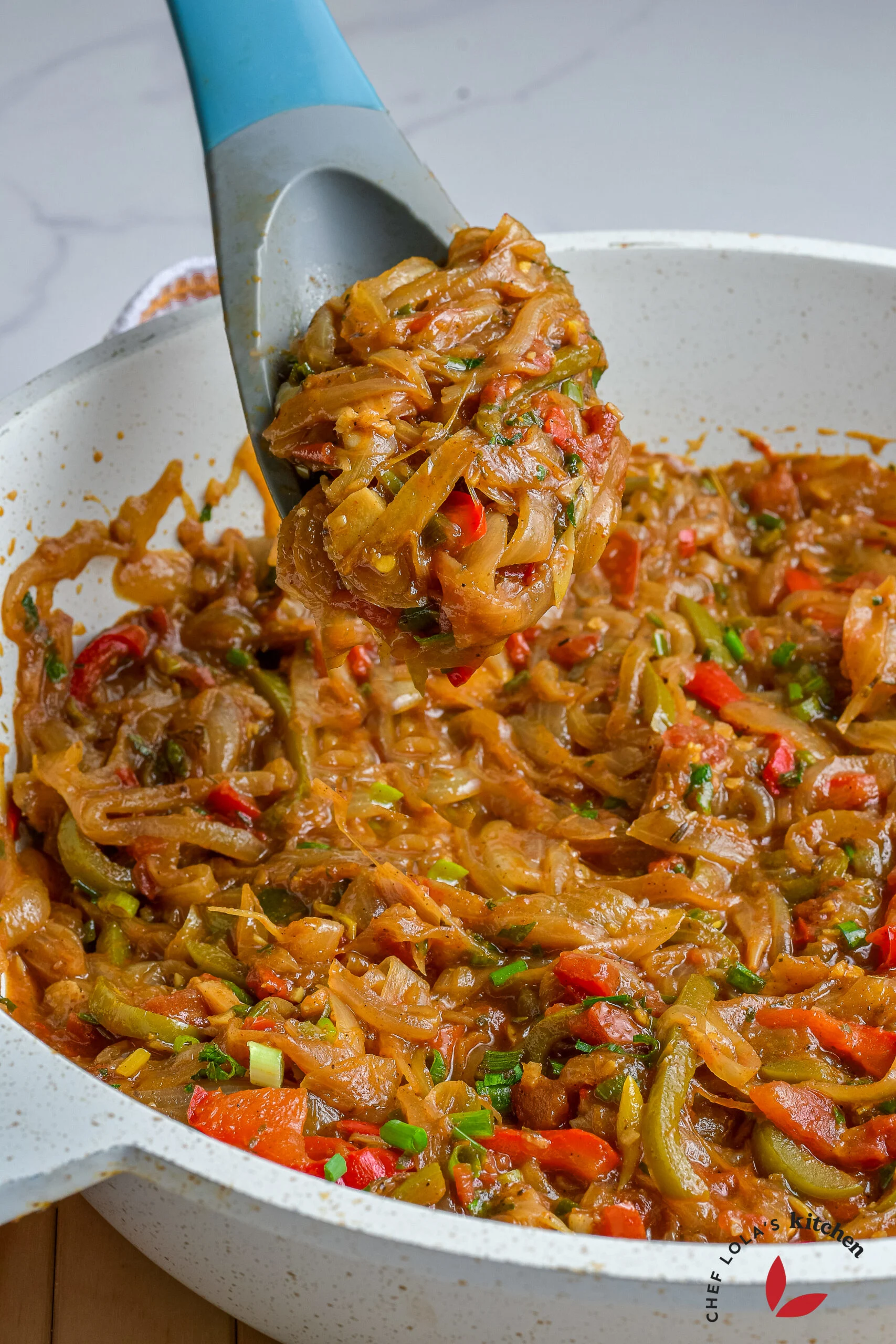 Homemade onion sauce with a hot pepper kick