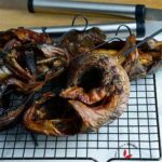 smoked catfish made over the hot charcoal grill.