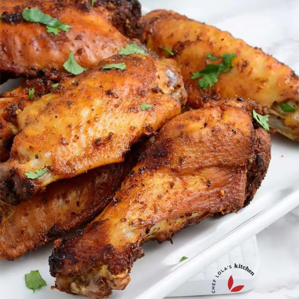 Air fried turkey wings