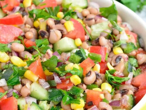 Black Eyed Peas Salad with simple vinaigrette dressing