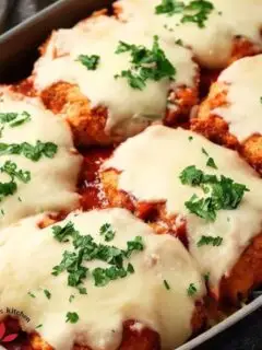 Chicken Parmesan in a baking dish