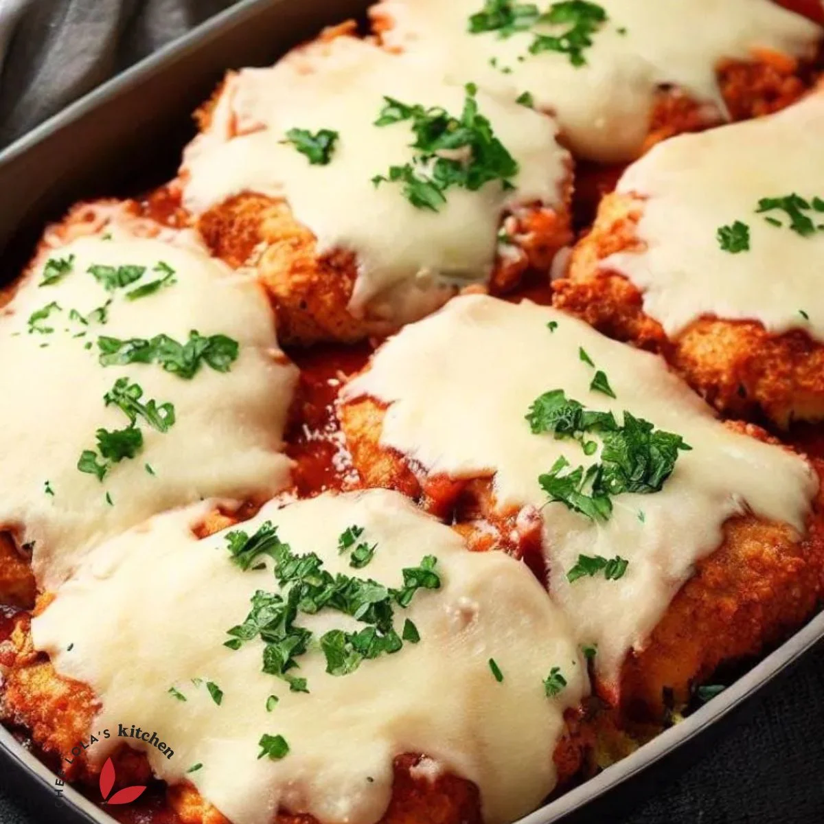 Chicken Parmesan in a baking dish