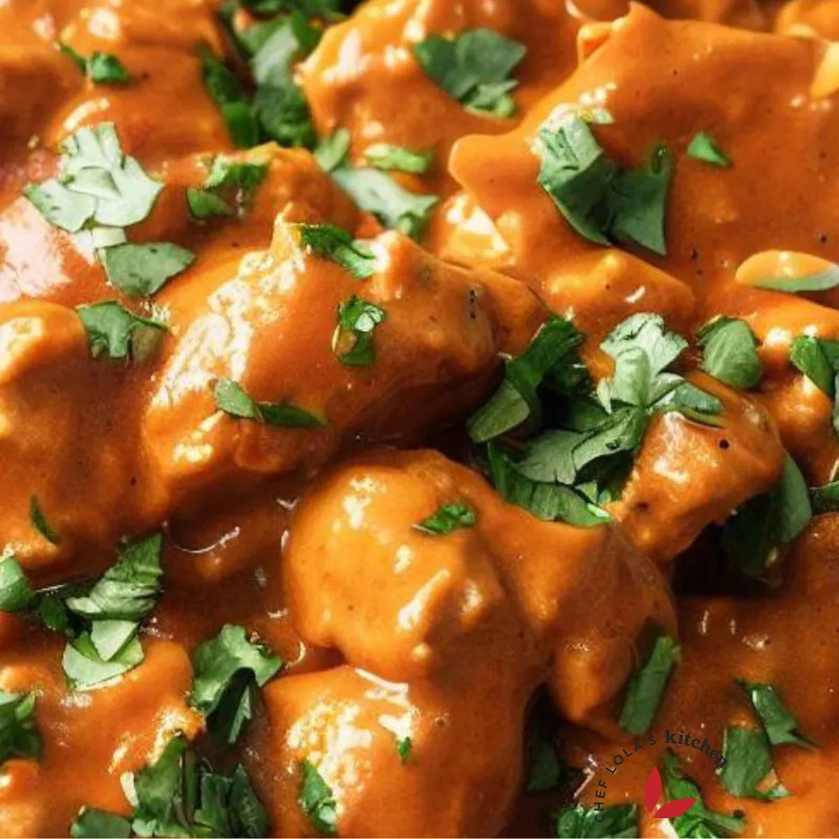 Delicious Chicken Tikka Masala garnished with parsley