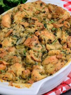 A bowl of stuffing