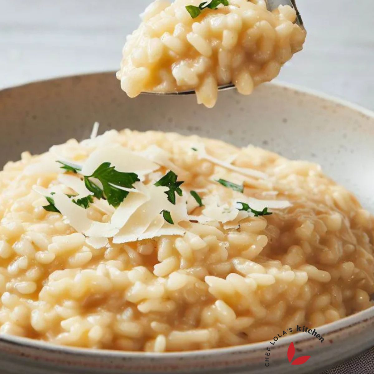 A spoonful of creamy risotto