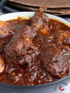 Doro wat served in a bowl