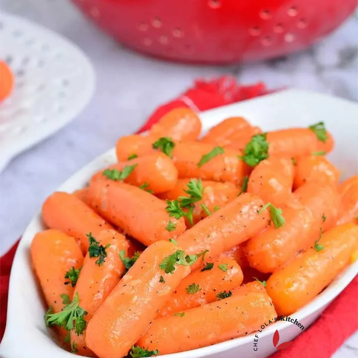 Honey roasted carrots garnished with parsley