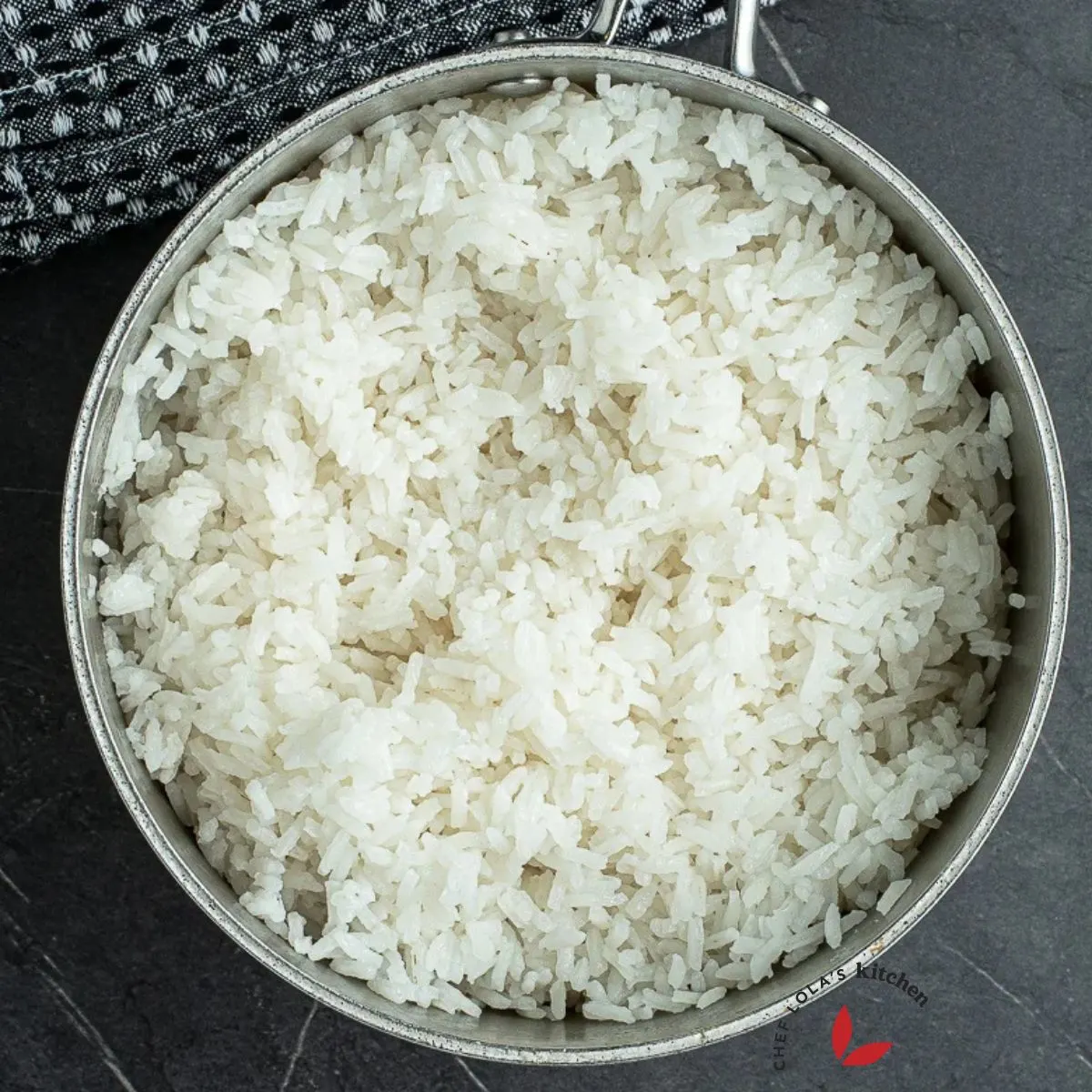 Freshly cooked white rice