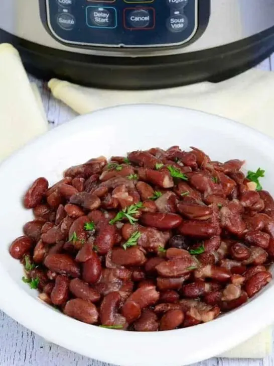 Cooked Kidney beans served in a plate