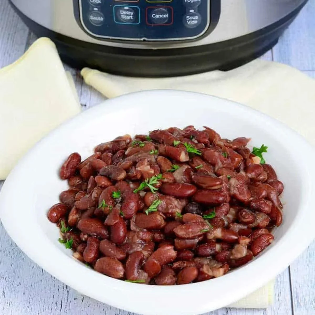 Cooked Kidney beans served in a plate