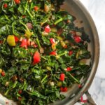 A close-up view of the nutritious and flavorful Jamaican Callaloo.