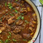 Delicious Goat curry in a pot