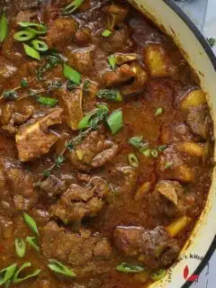 Delicious Goat curry in a pot