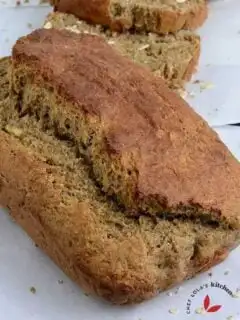 Freshly baked oatmeal banana bread