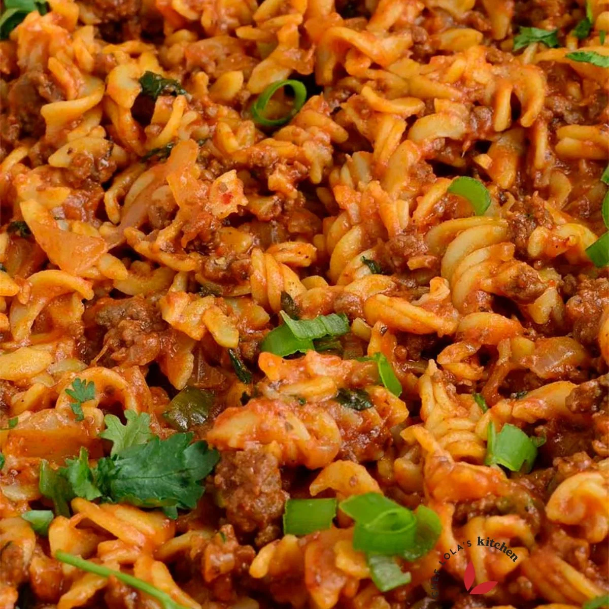 Ground Beef Past in a pot