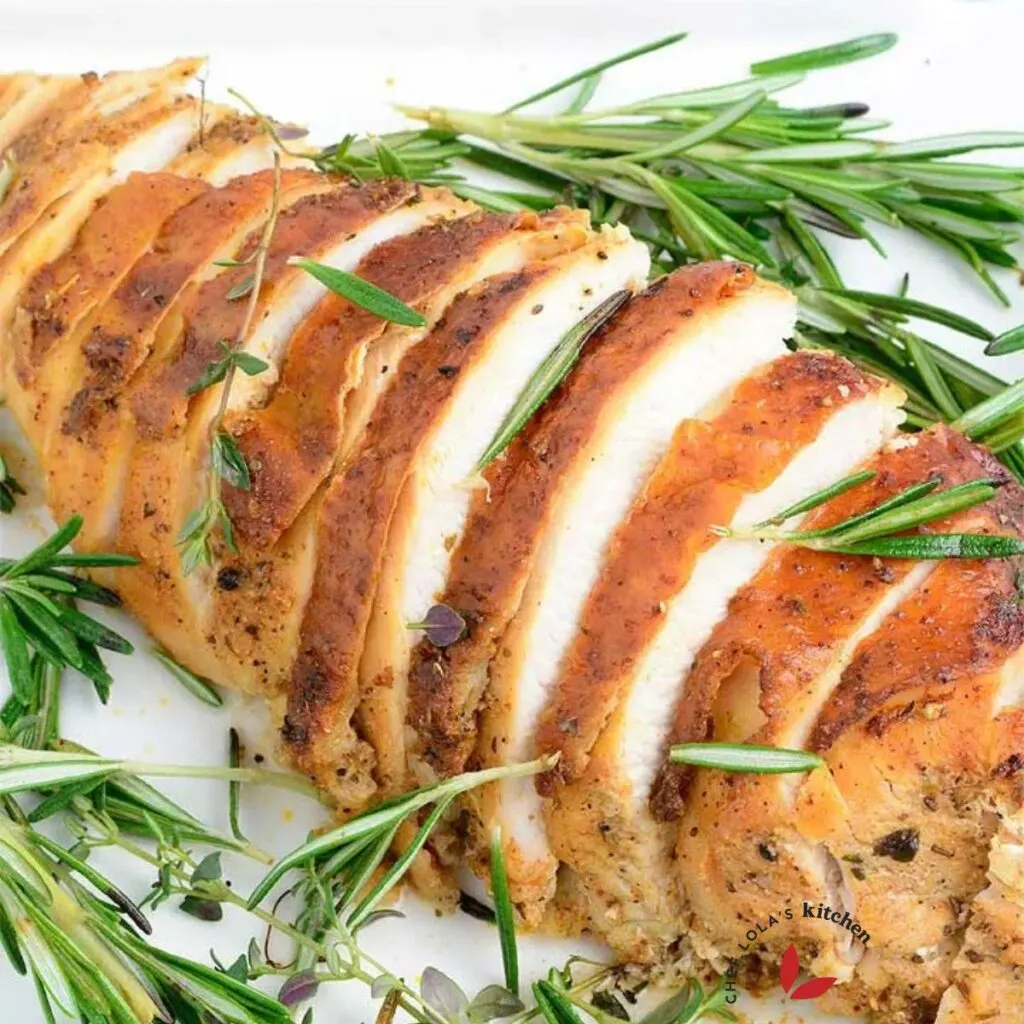 Sliced baked turkey breast