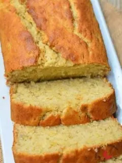 Freshly baked plantain cake served in a plate