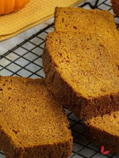 Sliced pumpkin bread