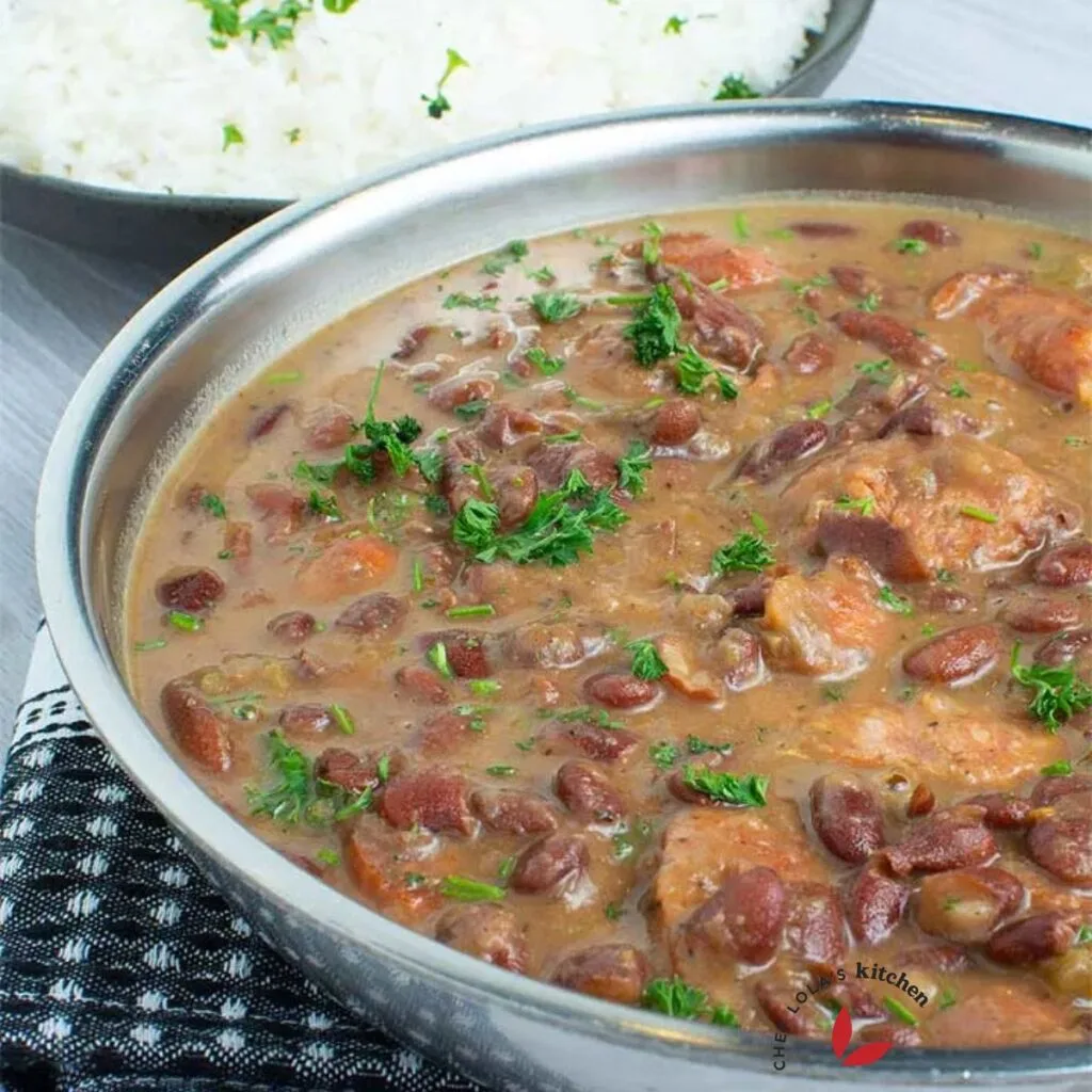 Cooked Red Beans in a pan