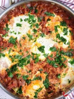 Delicious Shakshuka in a pan