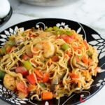 Ramen noodles stir fry loaded with vegetables