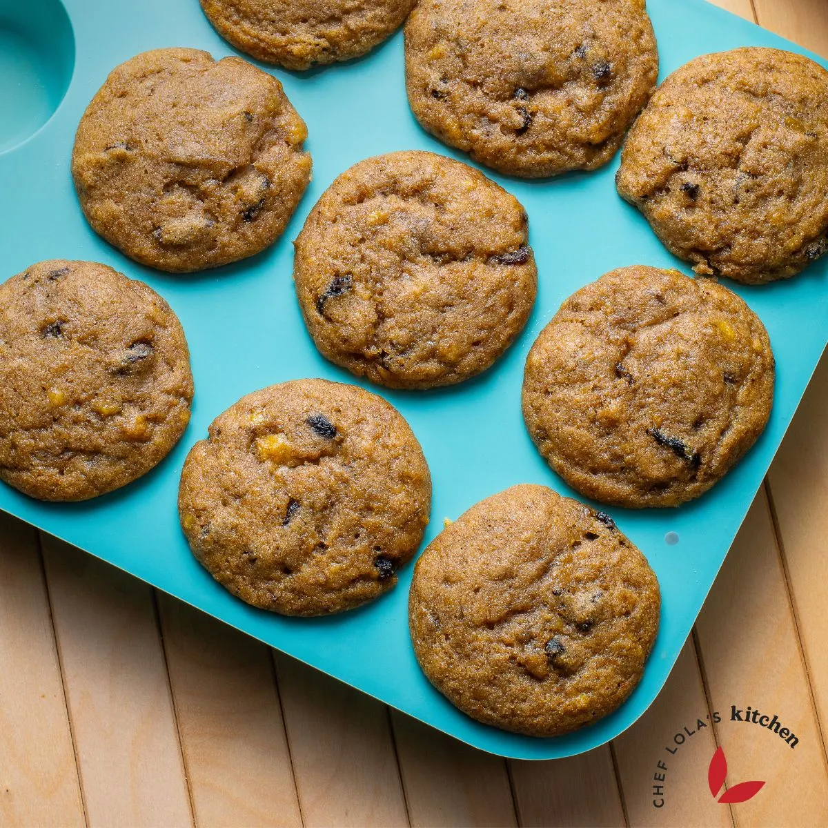 Semolina Banana Muffins with a golden crust and soft, banana-filled center