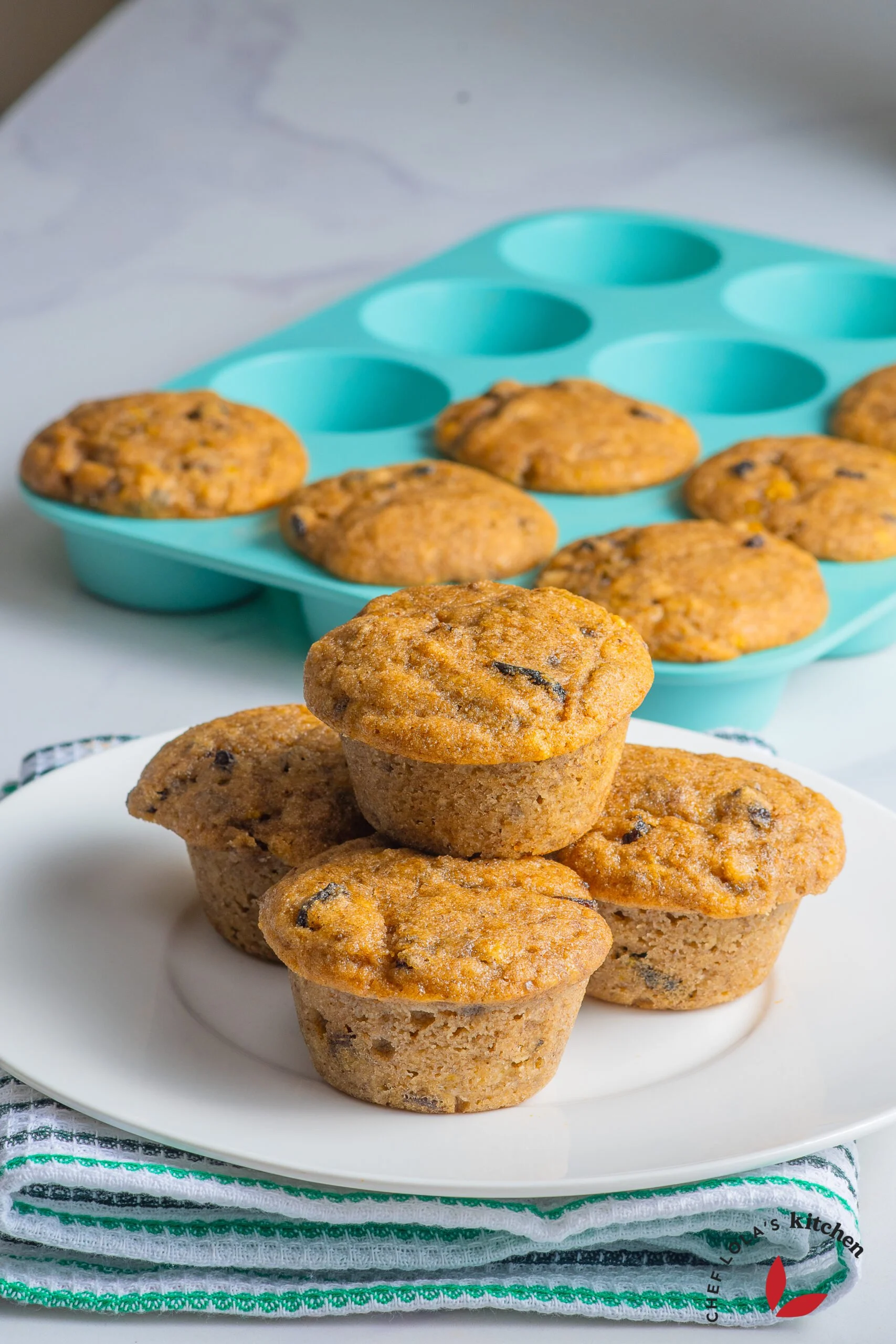 Moist banana muffins made with semolina flour, perfect for breakfast or snacks.