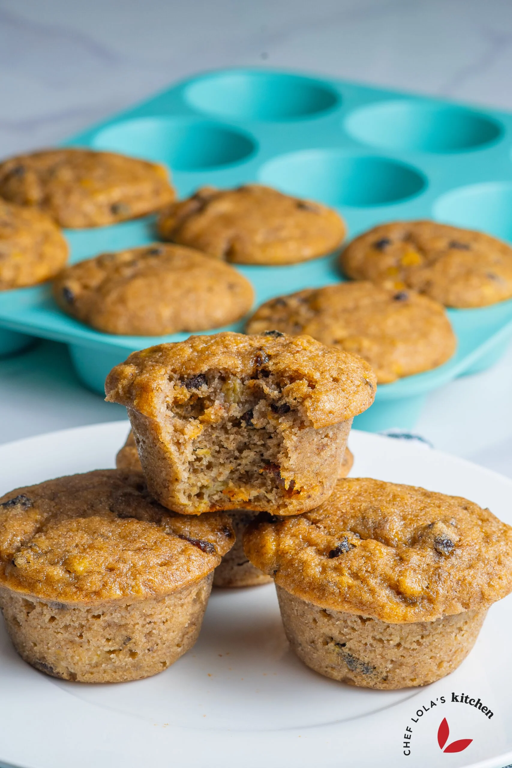 Deliciously textured Semolina Banana Muffins blending banana sweetness and semolina bite