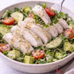 Tender and juicy poached chicken for salads and meal prep