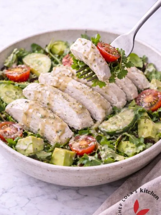 Healthy poached chicken cooked until tender and moist