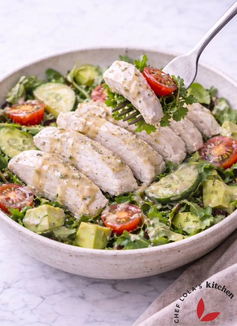 Healthy poached chicken cooked until tender and moist