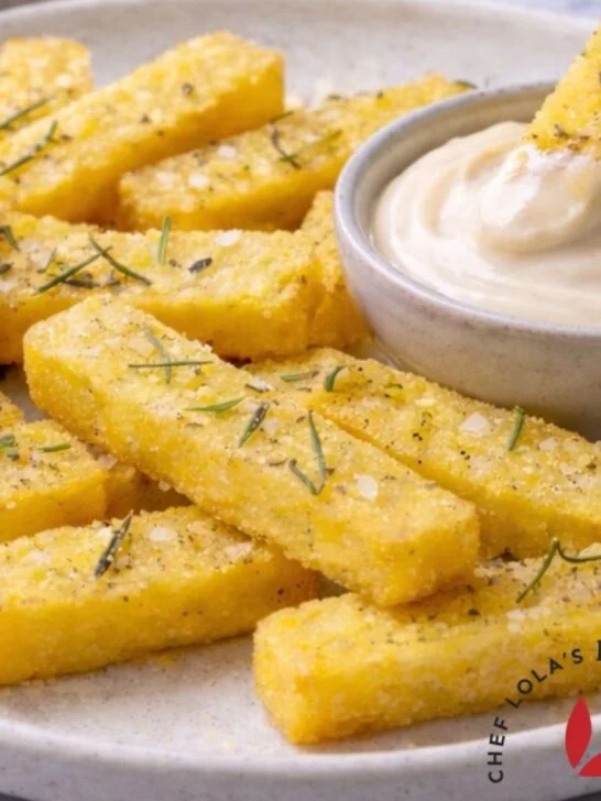 Oven-baked polenta fries with crispy edges