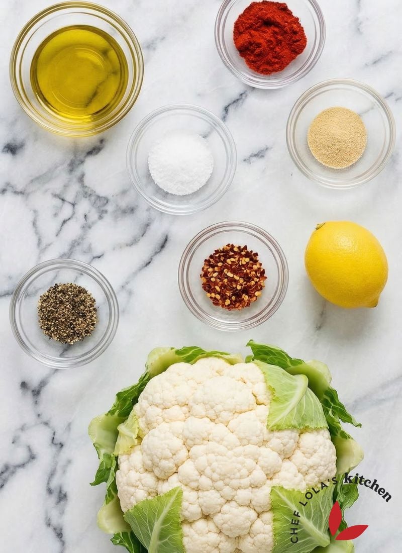 Ingredients for making Cauliflower steak
