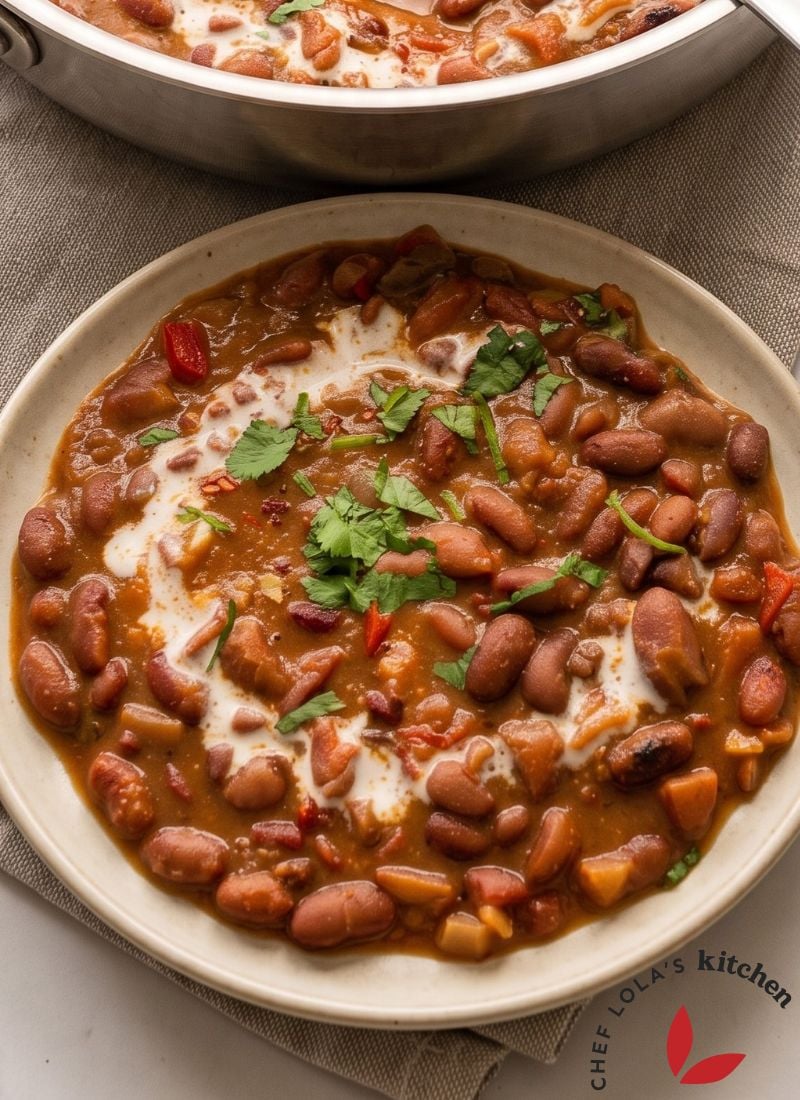 Authentic East African Maharagwe coconut beans recipe served as a hearty and comforting meal.